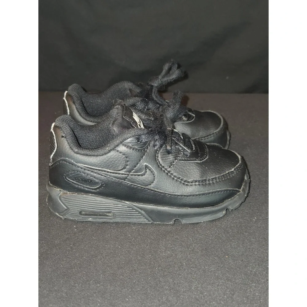 Nike Air Max 90 Leather Black‎ Toddler Sneakers Shoes Size 8C CD6868-001